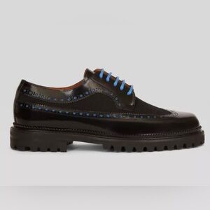 Etro Men’s Leather And Fabric Lace-Ups black shoes size 43
